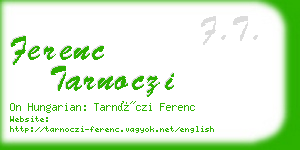 ferenc tarnoczi business card